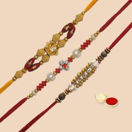Exclusive Collection of Rakhi Sets (3 pc.) along with free Roli Tilak and Chawal for Rakhi Special Exclusive Collection of Rakhi Sets (3 pc.) along with free Roli Tilak and Chawal for Rakhi Special