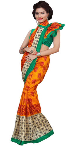 Scintillating Art Silk Colourful Printed Women Saree Scintillating Art Silk Colourful Printed Women Saree