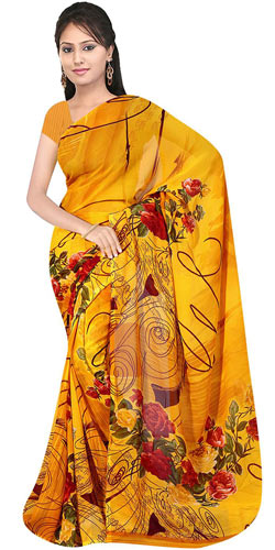 Dazzling Women’s Georgette Printed Saree from Suredeal Dazzling Women’s Georgette Printed Saree from Suredeal