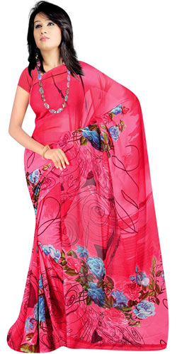 Enchanting Georgette Fabric Printed Saree Collection Enchanting Georgette Fabric Printed Saree Collection