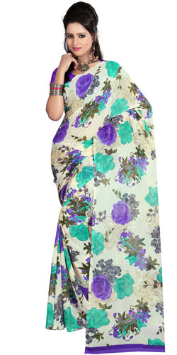 Remarkable Faux Georgette Printed Saree Remarkable Faux Georgette Printed Saree