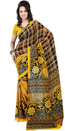 Mesmerizing Faux Georgette Printed Saree Mesmerizing Faux Georgette Printed Saree