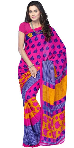 Titillating Flair Mix Material Saree Titillating Flair Mix Material Saree