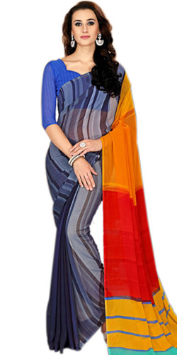 Amazing Faux Chiffon Printed Saree in Multicolor Amazing Faux Chiffon Printed Saree in Multicolor