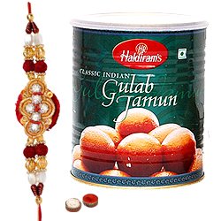 Remarkable Raksha Bandhan Special Haldiram Gulab Jamun with One Free Rakhi Roli Tilak and Chawal Remarkable Raksha Bandhan Special Haldiram Gulab Jamun with One Free Rakhi Roli Tilak and Chawal
