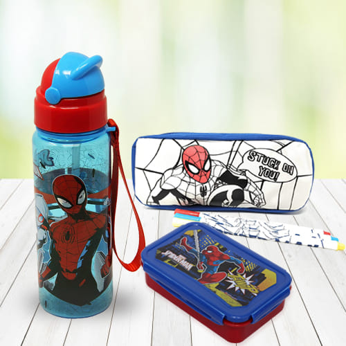 Exciting Spiderman Stationery n Canteen Set