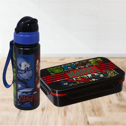 Mesmerizing Avengers Tiffin Box n Sipper Bottle Combo Mesmerizing Avengers Tiffin Box n Sipper Bottle Combo
