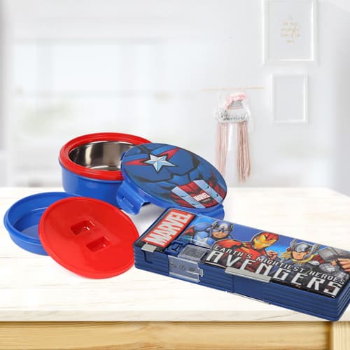 Attractive Avengers Tiffin n Pencil Box Gift Combo Attractive Avengers Tiffin n Pencil Box Gift Combo