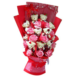 Wonderful Bouquet of Teddy N Roses Wonderful Bouquet of Teddy N Roses