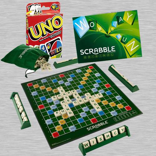 Exclusive Mattel Scrabble Board Game N Mattel Uno Card Game