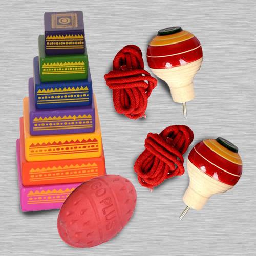 Exclusive Seven Stone Game with 2 Pairs of Spinning Top Exclusive Seven Stone Game with 2 Pairs of Spinning Top