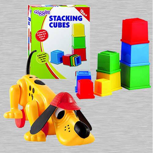 Exclusive Funskool Digger The Dog N Giggles Stacking Cubes Exclusive Funskool Digger The Dog N Giggles Stacking Cubes