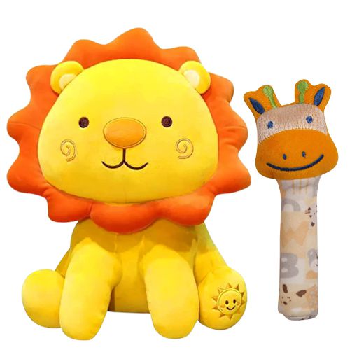Unique Soft Toys Combo of Lion N Face Rattle Set Unique Soft Toys Combo of Lion N Face Rattle Set