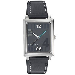 Square dial in black combination with style for gents from Titan Sonata Square dial in black combination with style for gents from Titan Sonata