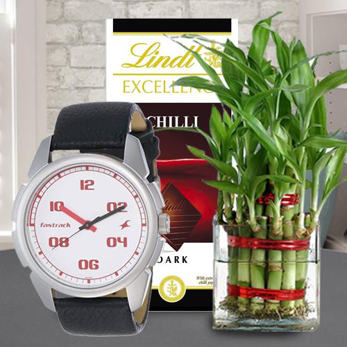 Fantastic Fastrack Watch with Bamboo Plant and Lindt Chocolate Fantastic Fastrack Watch with Bamboo Plant and Lindt Chocolate