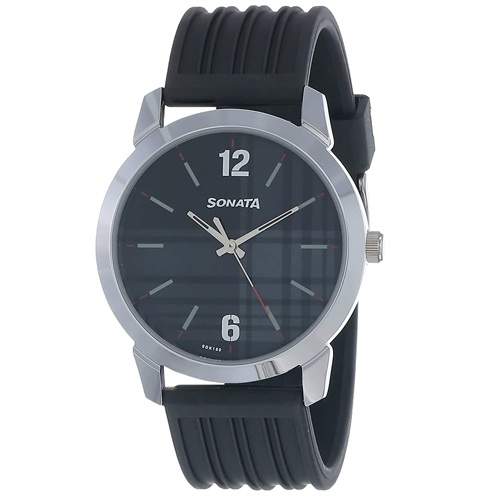 Jazzy Sonata Smart Plaid Analog Black Dial Mens Watch Jazzy Sonata Smart Plaid Analog Black Dial Mens Watch