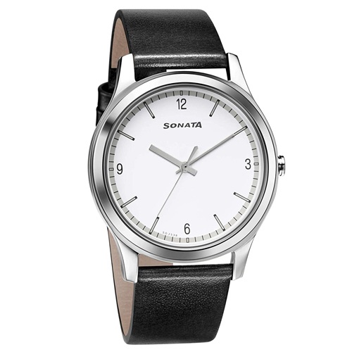 Delightful Sonata Analog White Dial Mens Watch