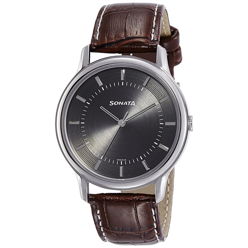 Enticing Sonata Sleek Analog Grey Dial Mens Watch Enticing Sonata Sleek Analog Grey Dial Mens Watch