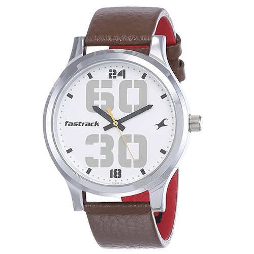 Trendsetting Fastrack Bold White Dial Mens Analog Watch Trendsetting Fastrack Bold White Dial Mens Analog Watch