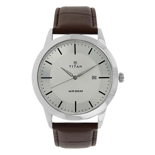 Attractive Titan Analog Silver Dial Mens Watch