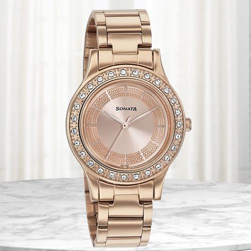 Exclusive Sonata Blush It Up Analog Womens Watch Exclusive Sonata Blush It Up Analog Womens Watch