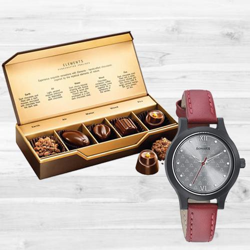 Exclusive Sonata Analog Womens Watch N Fabelle Elements Chocos Exclusive Sonata Analog Womens Watch N Fabelle Elements Chocos