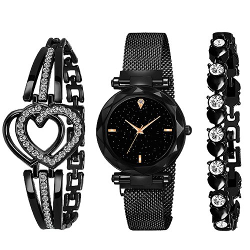 Black Beauty - Analogue Watch with Bracelets Gift Black Beauty - Analogue Watch with Bracelets Gift