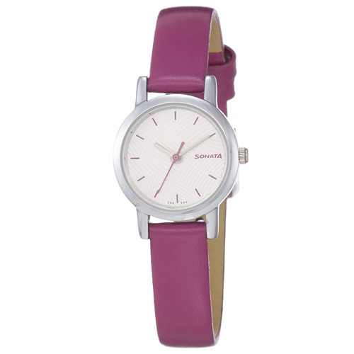 Fashionable Sonata Splash Analog White Dial Womens Watch