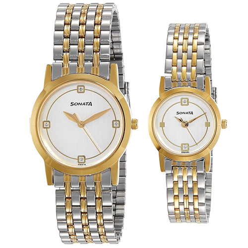 Striking Sonata Analog Multi-Color Dial Couple Watch Striking Sonata Analog Multi-Color Dial Couple Watch