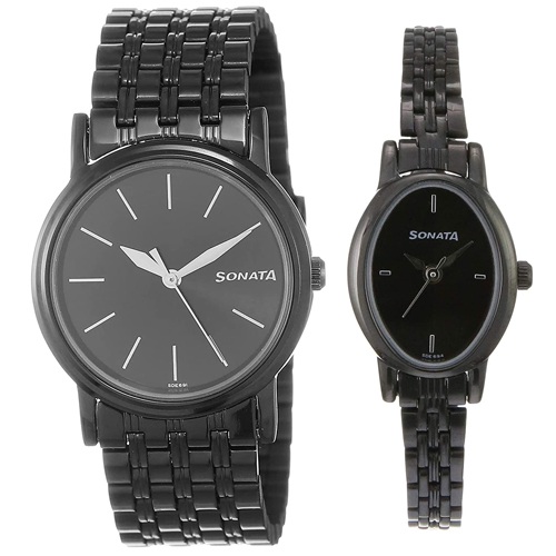 Beautiful Sonata Analog Black Dial Pair Watch Beautiful Sonata Analog Black Dial Pair Watch